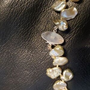 Keshi Green-Yellow Genuine Pearl Necklace